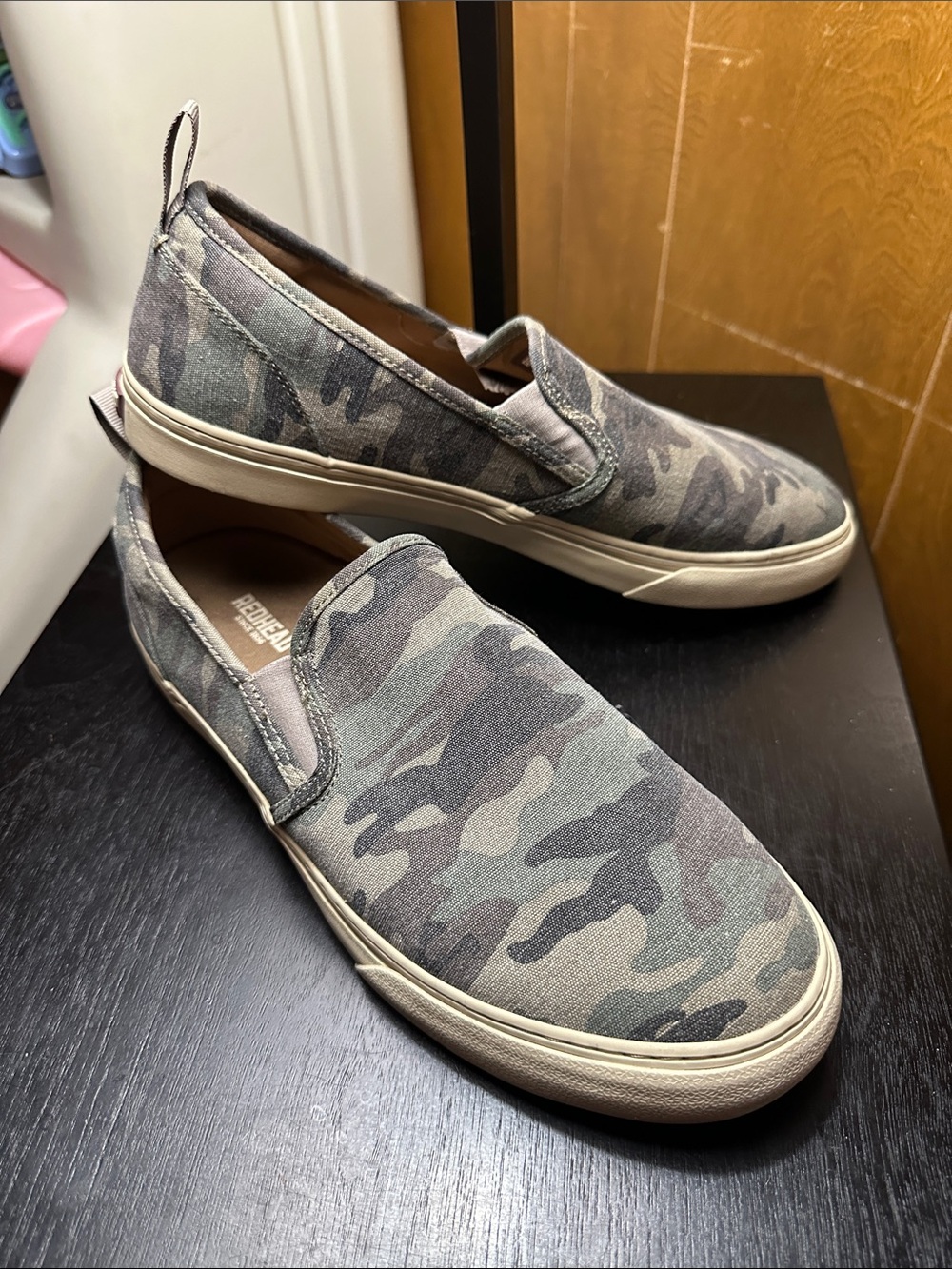 RedHead Men's Camo Slip-On Loafers in Green and Gray